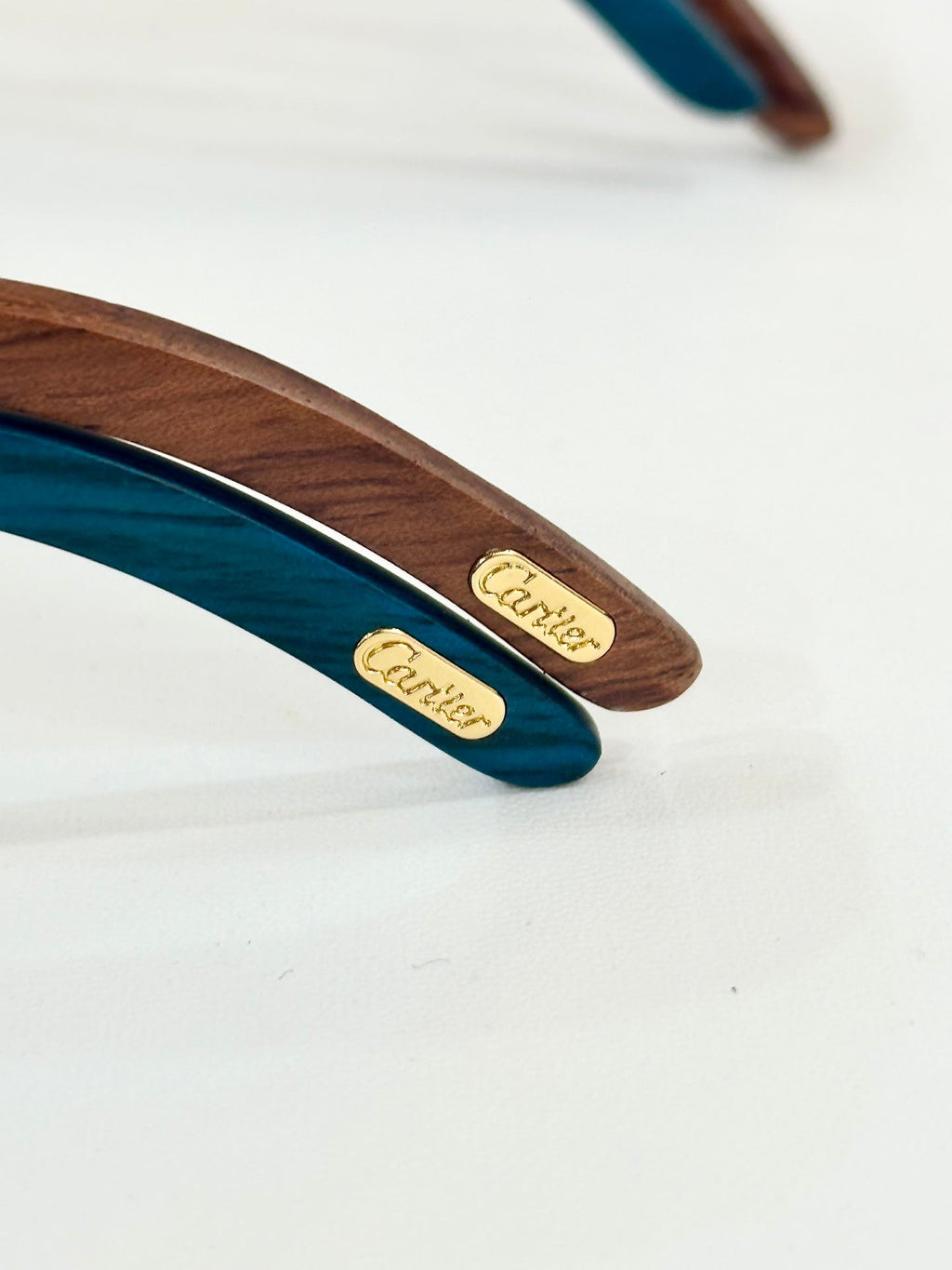 CARTIER C DE GEOMETRIC FRAME SUNGLASSES CT0606S IN METAL AND WOODEN