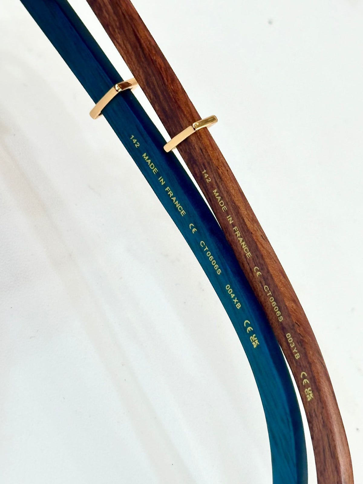 CARTIER C DE GEOMETRIC FRAME SUNGLASSES CT0606S IN METAL AND WOODEN